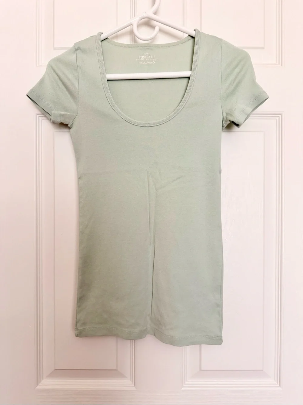 J. Crew Sage Green Scoop Neck Short Sleeve Tee